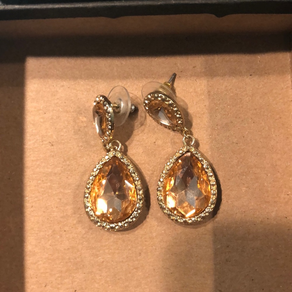 Champagne teardrop earrings
